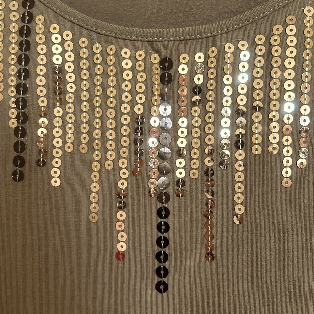 Coffee tank top with sequins